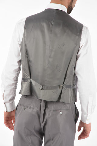 striped center vent peak lapel CERIM.ACADEMY 3 piece waistcoat suit