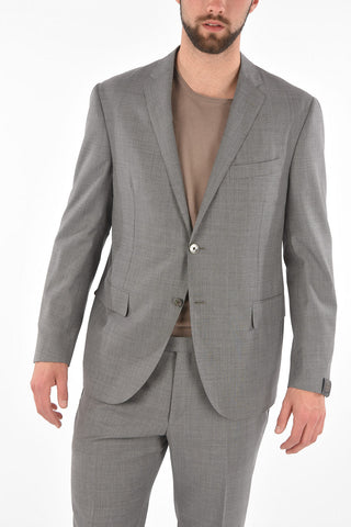 mini check virgin wool ACADEMY SOFT side vents suit