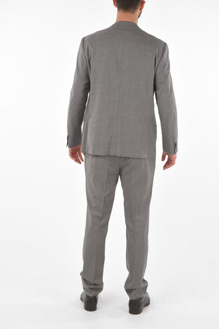 mini check virgin wool ACADEMY SOFT side vents suit