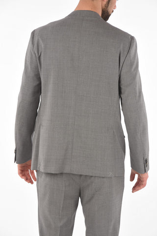 mini check virgin wool ACADEMY SOFT side vents suit