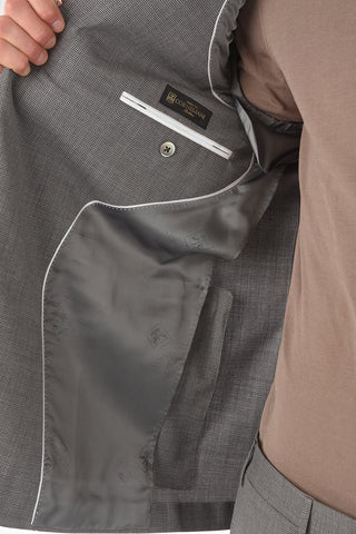 mini check virgin wool ACADEMY SOFT side vents suit