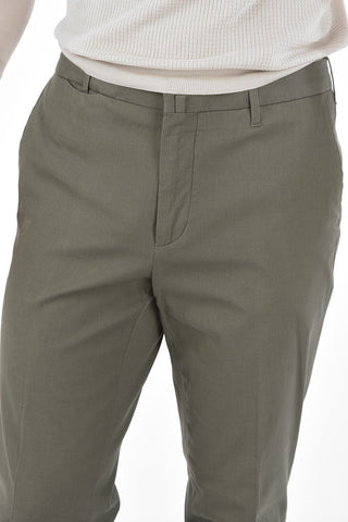 Stretchy Cotton Mid Rise Pants