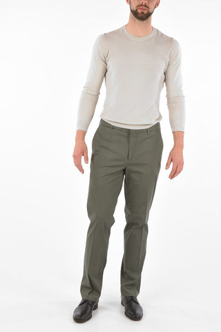 Stretchy Cotton Mid Rise Pants