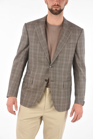 Virgin Wool LEADER Blazer with Madras Check Pattern