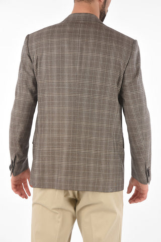 Virgin Wool LEADER Blazer with Madras Check Pattern