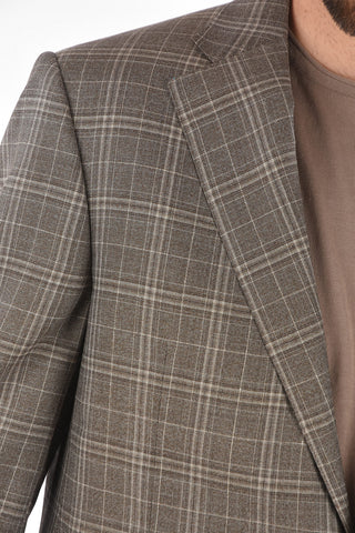 Virgin Wool LEADER Blazer with Madras Check Pattern