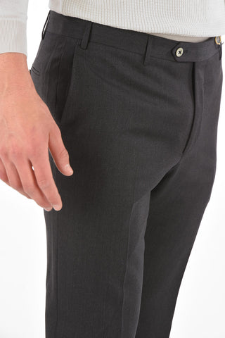 Virgin Wool LEADER Pants with Pleat