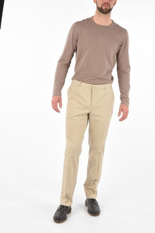 Stretchy Cotton Mid Rise Pants