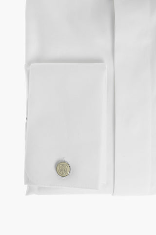 Camicia in Cotone con Collo Diplomatico e Gemelli