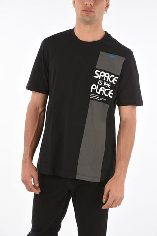 printed Contrasting Band crew-neck t-shirt