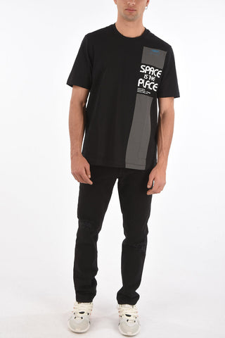 printed Contrasting Band crew-neck t-shirt