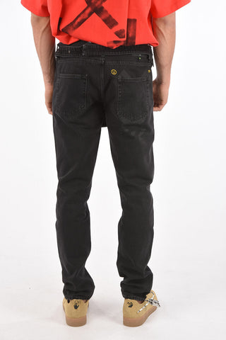 UNDERCOVER JUN TAKAHASHI 18cm printed jeans with removable waist bag