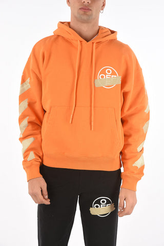 solid color TAPE ARROWS sweatshirt with hood