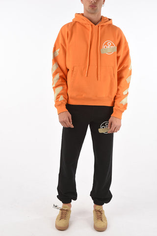 solid color TAPE ARROWS sweatshirt with hood
