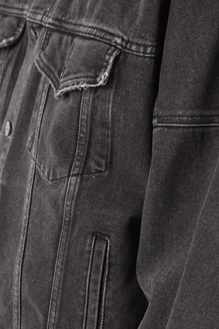 contrasting logo-printed back denim jacket