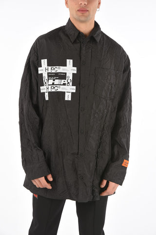 crumpled effect printed TYVECK overshirt