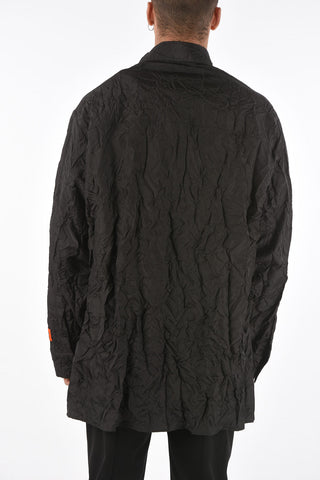 crumpled effect printed TYVECK overshirt