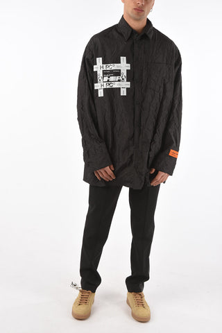 crumpled effect printed TYVECK overshirt