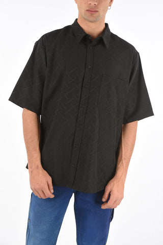 overshirt all over county a manica corta con taschino