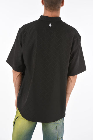 overshirt all over county a manica corta con taschino