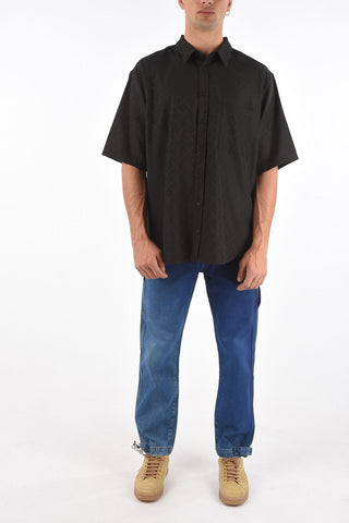 overshirt all over county a manica corta con taschino