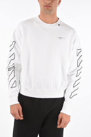Brushed Cotton oversized ABSTRACT ARROWS crew-neck sweatshirt