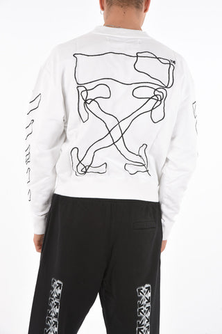 Brushed Cotton oversized ABSTRACT ARROWS crew-neck sweatshirt