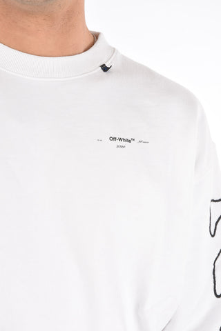 Brushed Cotton oversized ABSTRACT ARROWS crew-neck sweatshirt