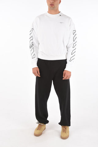 Brushed Cotton oversized ABSTRACT ARROWS crew-neck sweatshirt