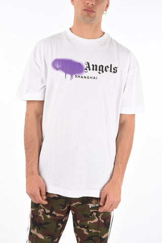 t-shirt SHANGHAI SPRAYED con logo a contrasto