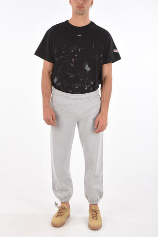 joggers 2 tasche in cotone con elastico in vita