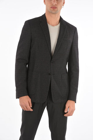 CC COLLECTION Blazer 2 Bottoni a Quadretti con Tasche a Toppa