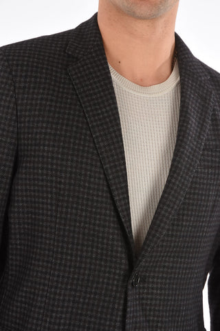 CC COLLECTION Blazer 2 Bottoni a Quadretti con Tasche a Toppa