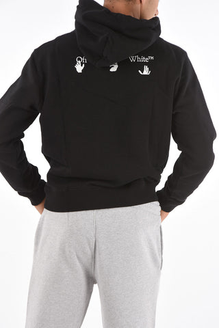 felpa hoodie a tinta unita con maxi tasca a toppa