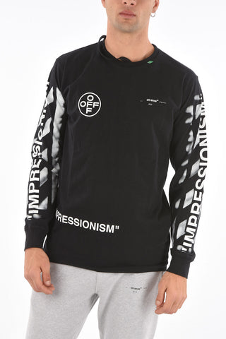 long sleeve crew-neck printed SSENSE DIAG STENCIL L/S t-shirt