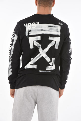 long sleeve crew-neck printed SSENSE DIAG STENCIL L/S t-shirt