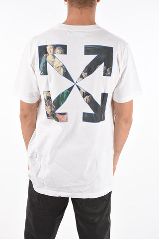 t-shirt girocollo con dipinto caravaggio slim fit