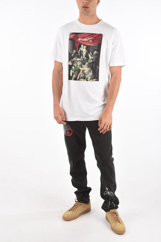 t-shirt girocollo con dipinto caravaggio slim fit