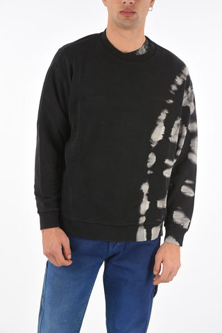 tie dye details crew-neck sweatshirt