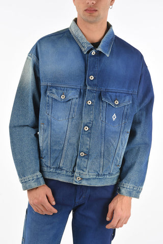sadede effect denim oversized COUNTY3000 SPRAY jacket