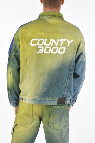 sadede effect denim oversized COUNTY3000 SPRAY jacket