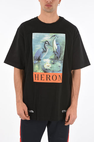 t-shirt girocollo con maxi stampa frontale