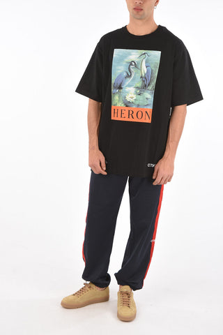 t-shirt girocollo con maxi stampa frontale