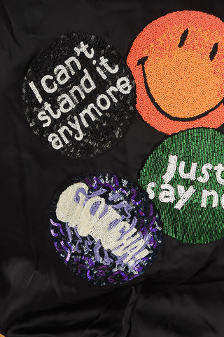 SMILEY sequins and beaded details RAINBOW Jacket