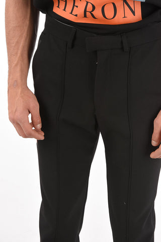 virgin wool blend tailored tape pants