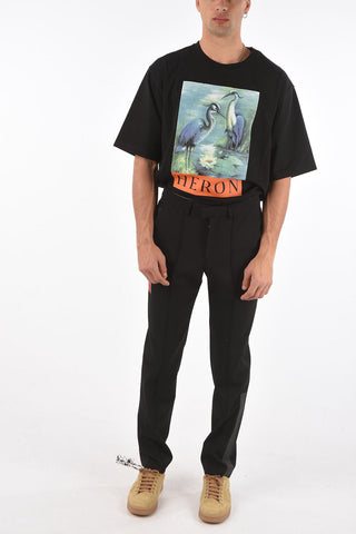 virgin wool blend tailored tape pants