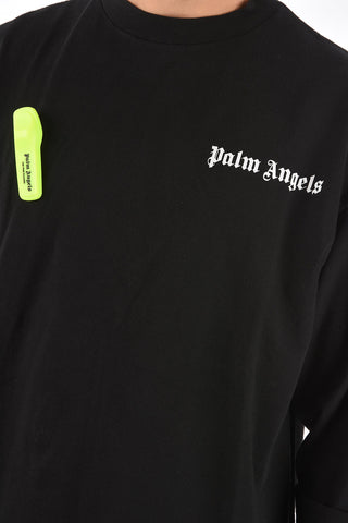 T-shirt a manica lunga con spilla fluo