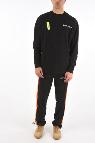 T-shirt a manica lunga con spilla fluo