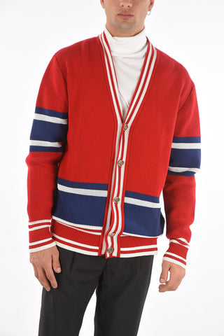 Two Tone DARBY Cardigan with Jewel Buttons