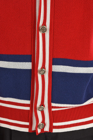 Two Tone DARBY Cardigan with Jewel Buttons